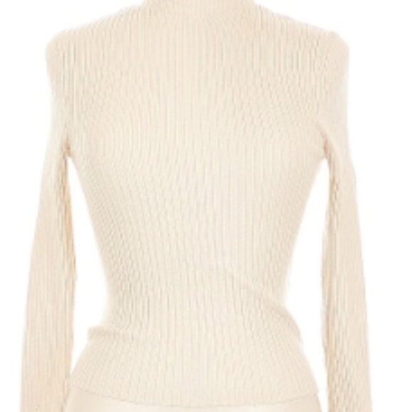 Dkny Sweaters - DKNY Merino Wool, Cream, Ribbed Detailed Turtleneck SIze Small NWOT